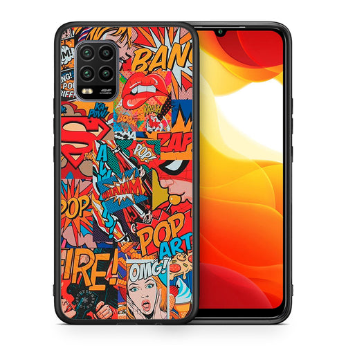 Θήκη Xiaomi Mi 10 Lite PopArt OMG από τη Smartfits με σχέδιο στο πίσω μέρος και μαύρο περίβλημα | Xiaomi Mi 10 Lite PopArt OMG case with colorful back and black bezels