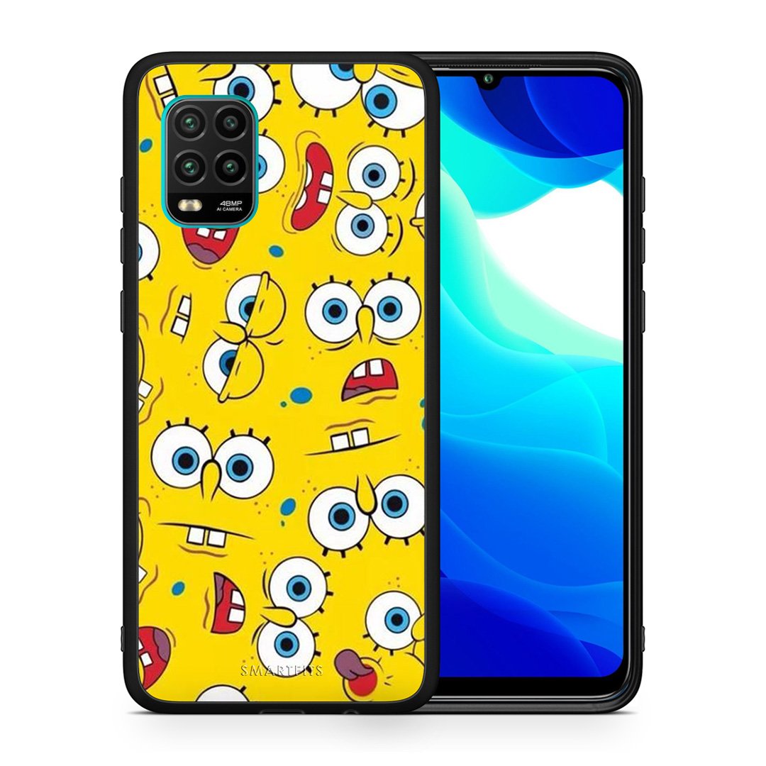 Θήκη Xiaomi Mi 10 Lite Sponge PopArt από τη Smartfits με σχέδιο στο πίσω μέρος και μαύρο περίβλημα | Xiaomi Mi 10 Lite Sponge PopArt case with colorful back and black bezels
