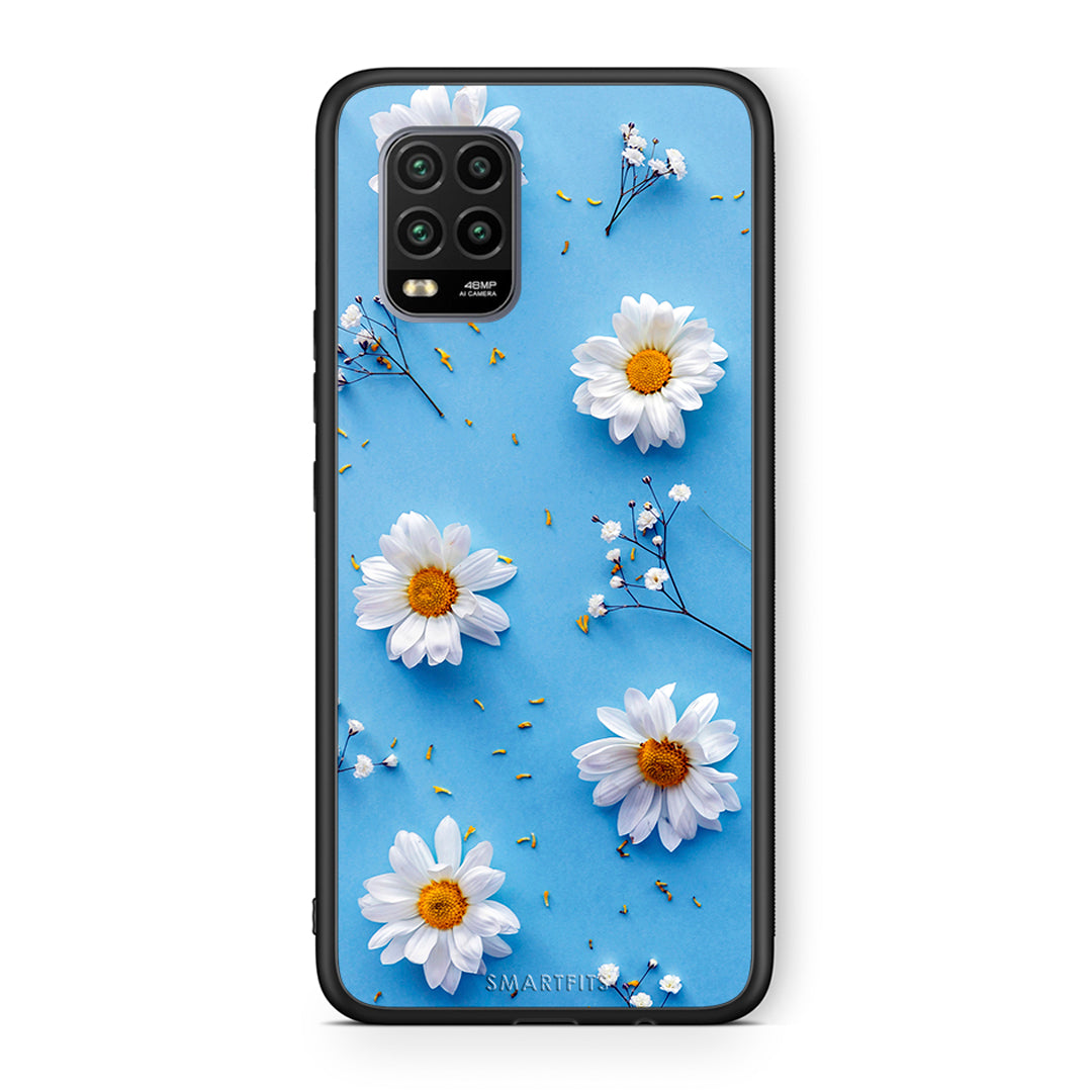Xiaomi Mi 10 Lite Real Daisies θήκη από τη Smartfits με σχέδιο στο πίσω μέρος και μαύρο περίβλημα | Smartphone case with colorful back and black bezels by Smartfits