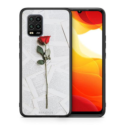 Θήκη Xiaomi Mi 10 Lite Red Rose από τη Smartfits με σχέδιο στο πίσω μέρος και μαύρο περίβλημα | Xiaomi Mi 10 Lite Red Rose case with colorful back and black bezels