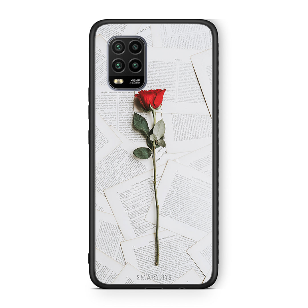 Xiaomi Mi 10 Lite Red Rose θήκη από τη Smartfits με σχέδιο στο πίσω μέρος και μαύρο περίβλημα | Smartphone case with colorful back and black bezels by Smartfits