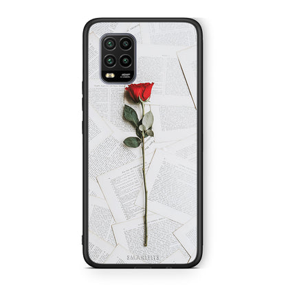 Xiaomi Mi 10 Lite Red Rose θήκη από τη Smartfits με σχέδιο στο πίσω μέρος και μαύρο περίβλημα | Smartphone case with colorful back and black bezels by Smartfits