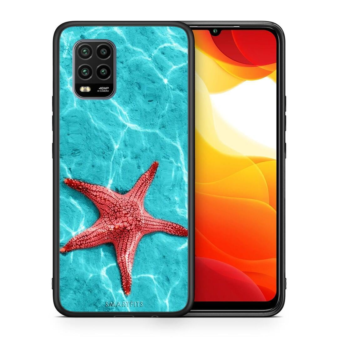 Θήκη Xiaomi Mi 10 Lite Red Starfish από τη Smartfits με σχέδιο στο πίσω μέρος και μαύρο περίβλημα | Xiaomi Mi 10 Lite Red Starfish case with colorful back and black bezels