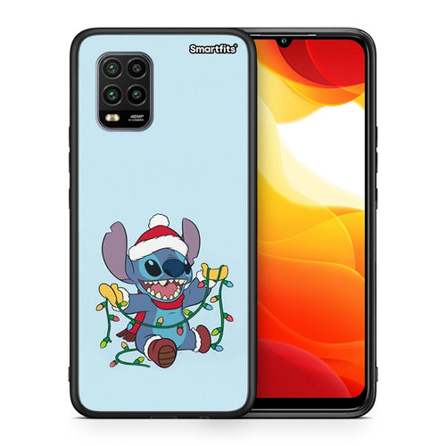 Θήκη Xiaomi Mi 10 Lite Santa Stich από τη Smartfits με σχέδιο στο πίσω μέρος και μαύρο περίβλημα | Xiaomi Mi 10 Lite Santa Stich case with colorful back and black bezels