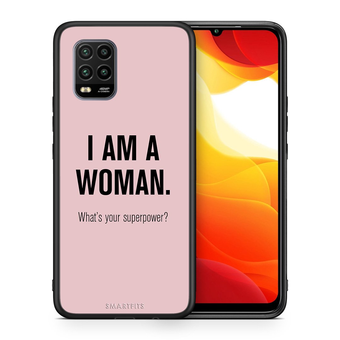 Θήκη Xiaomi Mi 10 Lite Superpower Woman από τη Smartfits με σχέδιο στο πίσω μέρος και μαύρο περίβλημα | Xiaomi Mi 10 Lite Superpower Woman case with colorful back and black bezels