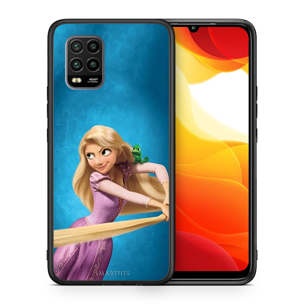 Θήκη Αγίου Βαλεντίνου Xiaomi Mi 10 Lite Tangled 2 από τη Smartfits με σχέδιο στο πίσω μέρος και μαύρο περίβλημα | Xiaomi Mi 10 Lite Tangled 2 case with colorful back and black bezels