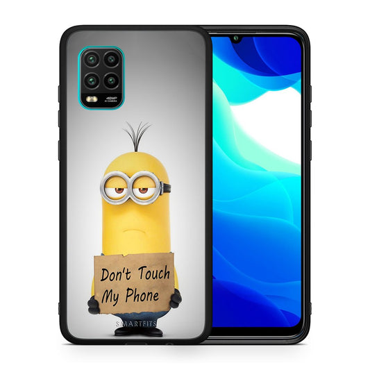 Θήκη Xiaomi Mi 10 Lite Minion Text από τη Smartfits με σχέδιο στο πίσω μέρος και μαύρο περίβλημα | Xiaomi Mi 10 Lite Minion Text case with colorful back and black bezels