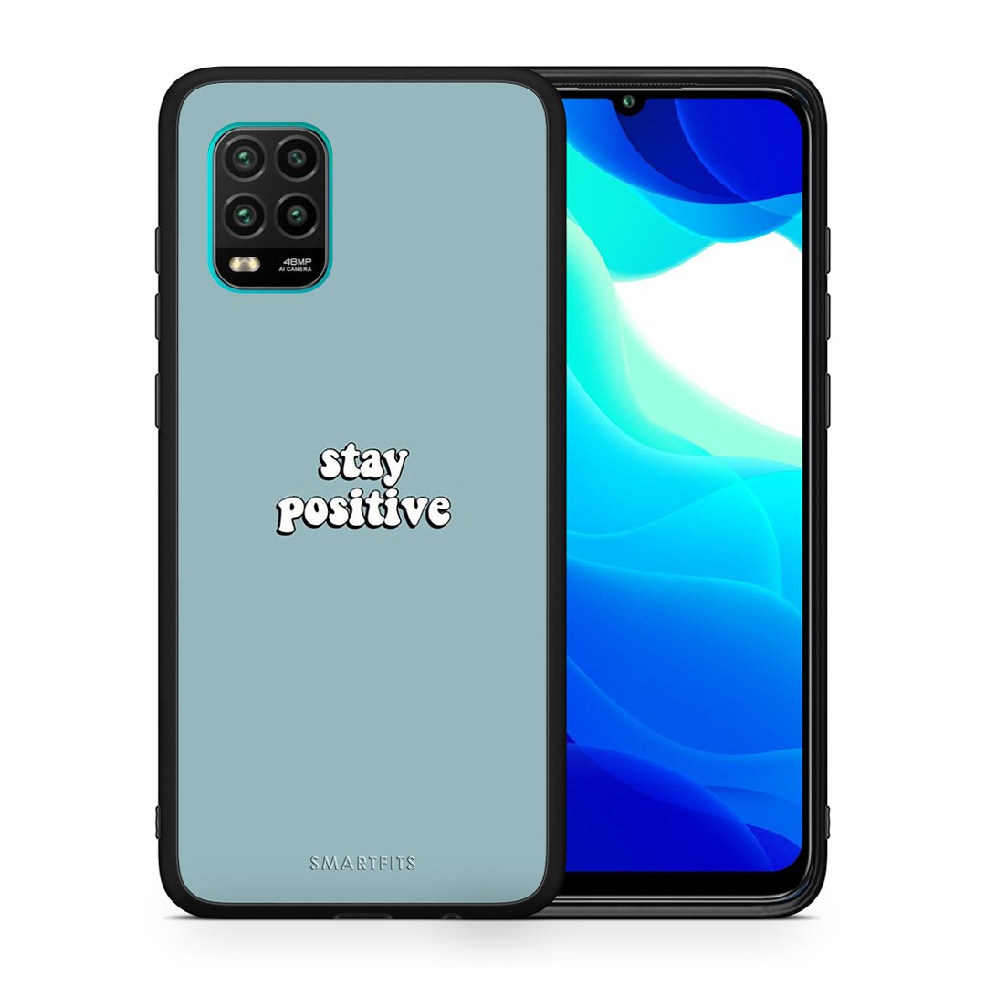 Θήκη Xiaomi Mi 10 Lite Positive Text από τη Smartfits με σχέδιο στο πίσω μέρος και μαύρο περίβλημα | Xiaomi Mi 10 Lite Positive Text case with colorful back and black bezels
