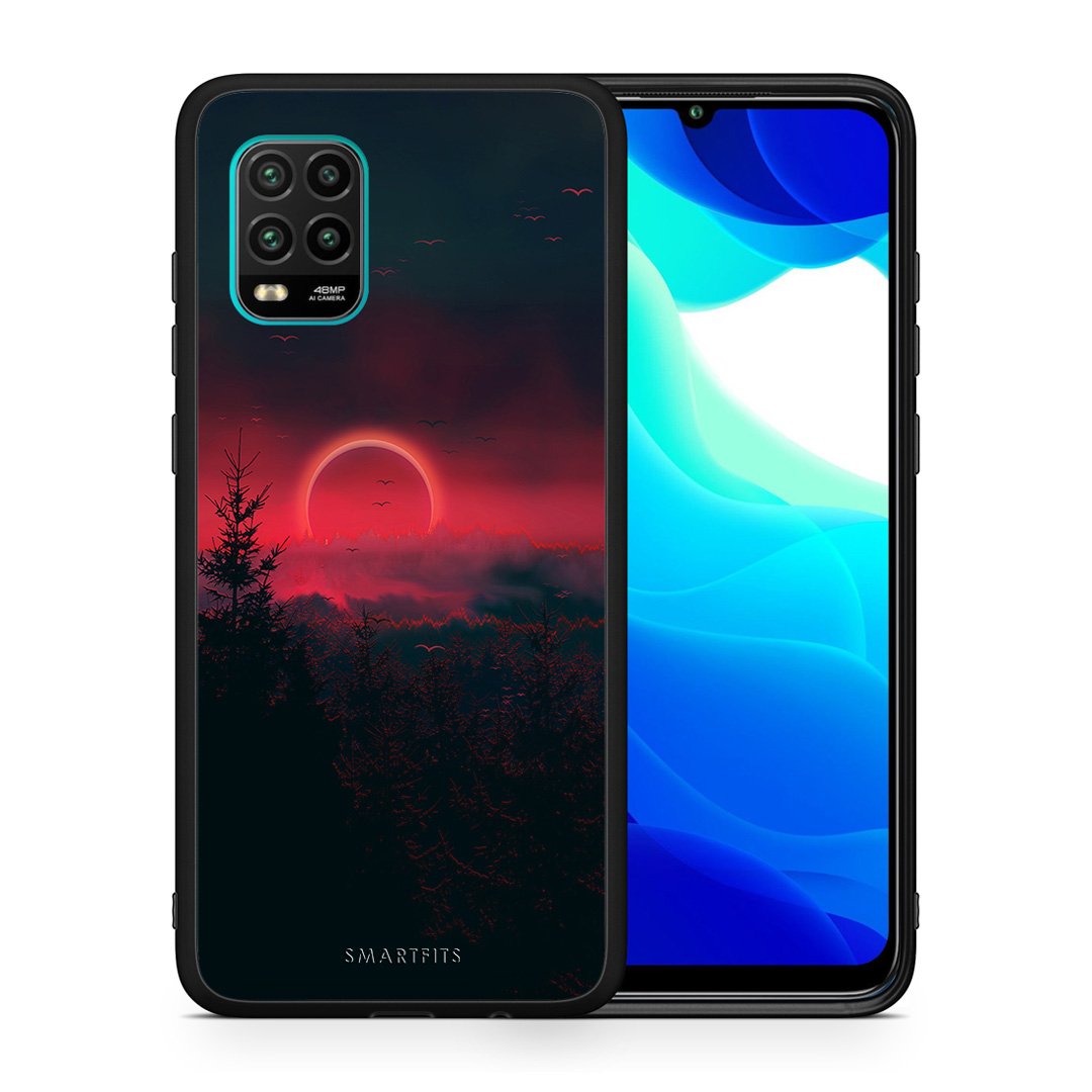 Θήκη Xiaomi Mi 10 Lite Sunset Tropic από τη Smartfits με σχέδιο στο πίσω μέρος και μαύρο περίβλημα | Xiaomi Mi 10 Lite Sunset Tropic case with colorful back and black bezels