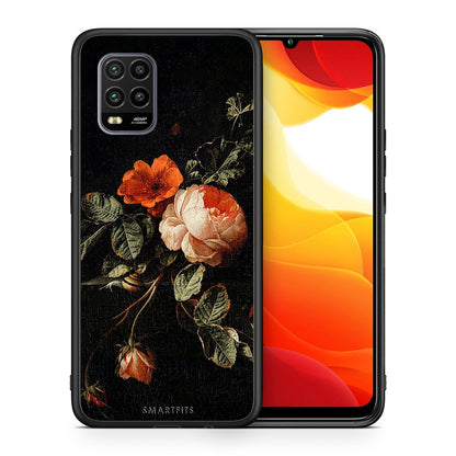 Θήκη Xiaomi Mi 10 Lite Vintage Roses από τη Smartfits με σχέδιο στο πίσω μέρος και μαύρο περίβλημα | Xiaomi Mi 10 Lite Vintage Roses case with colorful back and black bezels