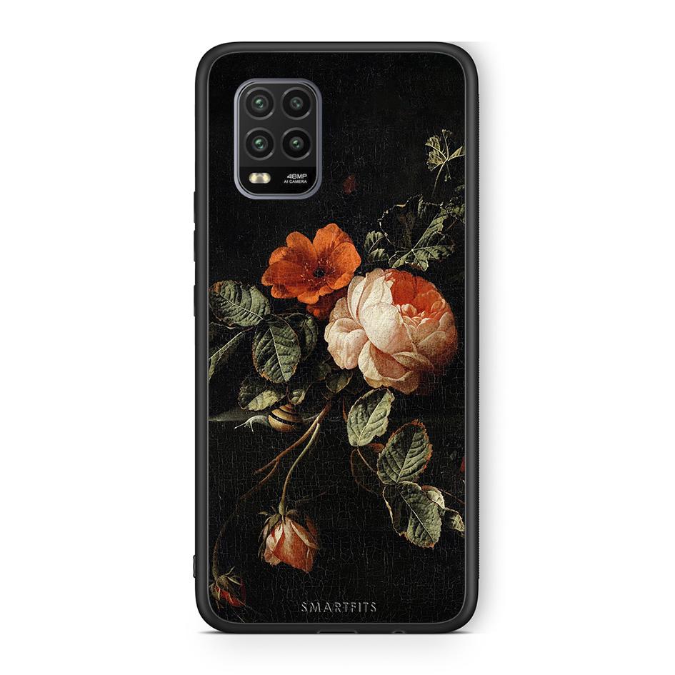 Xiaomi Mi 10 Lite Vintage Roses θήκη από τη Smartfits με σχέδιο στο πίσω μέρος και μαύρο περίβλημα | Smartphone case with colorful back and black bezels by Smartfits