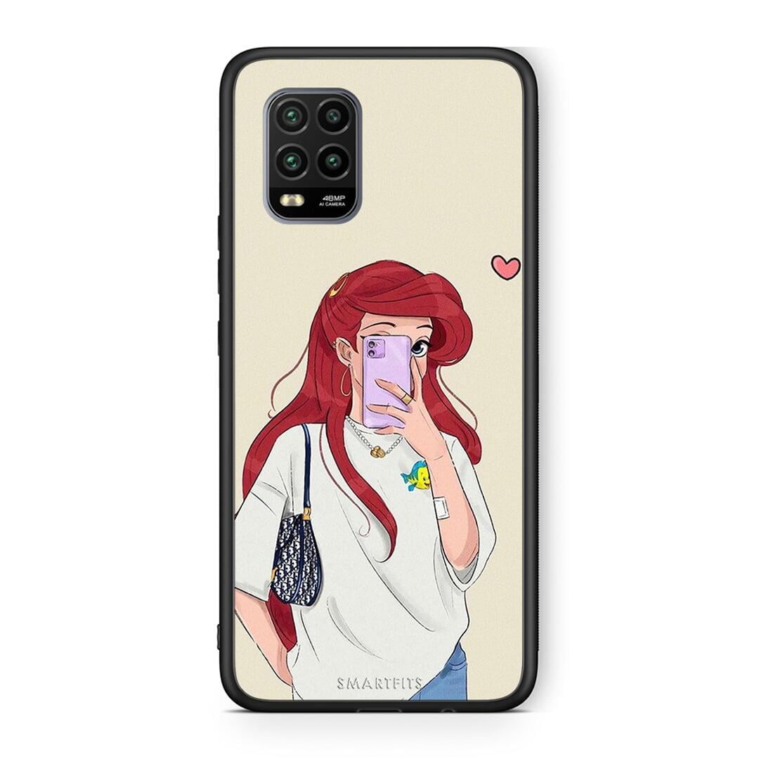 Xiaomi Mi 10 Lite Walking Mermaid Θήκη από τη Smartfits με σχέδιο στο πίσω μέρος και μαύρο περίβλημα | Smartphone case with colorful back and black bezels by Smartfits
