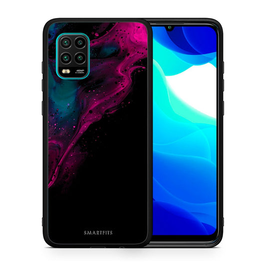 Θήκη Xiaomi Mi 10 Lite Pink Black Watercolor από τη Smartfits με σχέδιο στο πίσω μέρος και μαύρο περίβλημα | Xiaomi Mi 10 Lite Pink Black Watercolor case with colorful back and black bezels