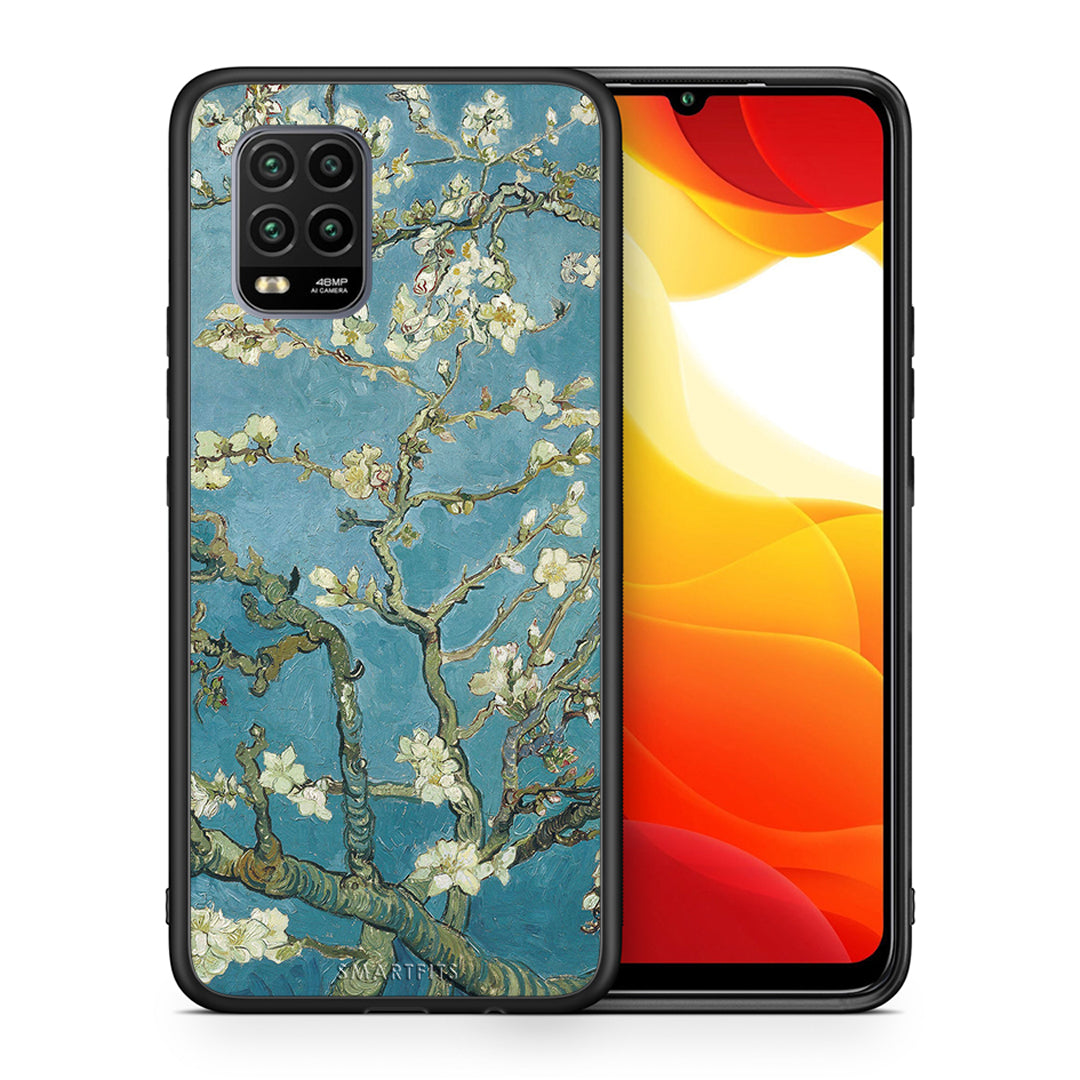 Θήκη Xiaomi Mi 10 Lite White Blossoms από τη Smartfits με σχέδιο στο πίσω μέρος και μαύρο περίβλημα | Xiaomi Mi 10 Lite White Blossoms case with colorful back and black bezels