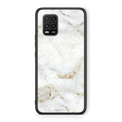 Xiaomi Mi 10 Lite White Gold Marble θήκη από τη Smartfits με σχέδιο στο πίσω μέρος και μαύρο περίβλημα | Smartphone case with colorful back and black bezels by Smartfits