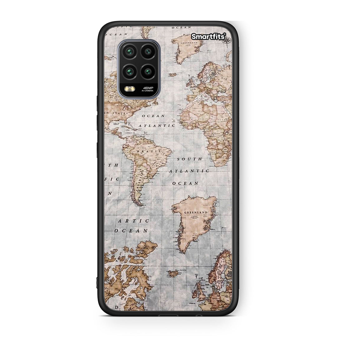 Xiaomi Mi 10 Lite World Map Θήκη από τη Smartfits με σχέδιο στο πίσω μέρος και μαύρο περίβλημα | Smartphone case with colorful back and black bezels by Smartfits