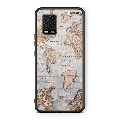 Xiaomi Mi 10 Lite World Map Θήκη από τη Smartfits με σχέδιο στο πίσω μέρος και μαύρο περίβλημα | Smartphone case with colorful back and black bezels by Smartfits