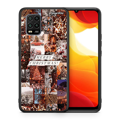 Θήκη Xiaomi Mi 10 Lite Xmas Collage από τη Smartfits με σχέδιο στο πίσω μέρος και μαύρο περίβλημα | Xiaomi Mi 10 Lite Xmas Collage case with colorful back and black bezels
