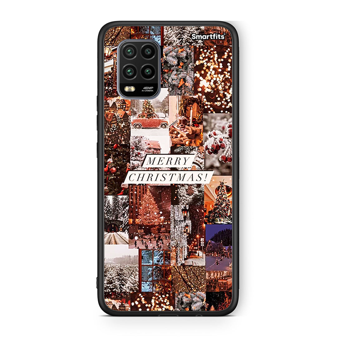 Xiaomi Mi 10 Lite Xmas Collage θήκη από τη Smartfits με σχέδιο στο πίσω μέρος και μαύρο περίβλημα | Smartphone case with colorful back and black bezels by Smartfits