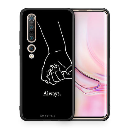 Θήκη Αγίου Βαλεντίνου Xiaomi Mi 10 Always & Forever 1 από τη Smartfits με σχέδιο στο πίσω μέρος και μαύρο περίβλημα | Xiaomi Mi 10 Always & Forever 1 case with colorful back and black bezels