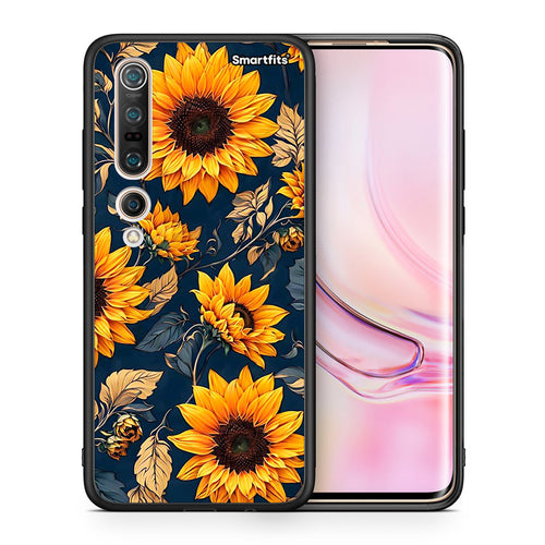 Θήκη Xiaomi Mi 10 Autumn Sunflowers από τη Smartfits με σχέδιο στο πίσω μέρος και μαύρο περίβλημα | Xiaomi Mi 10 Autumn Sunflowers case with colorful back and black bezels