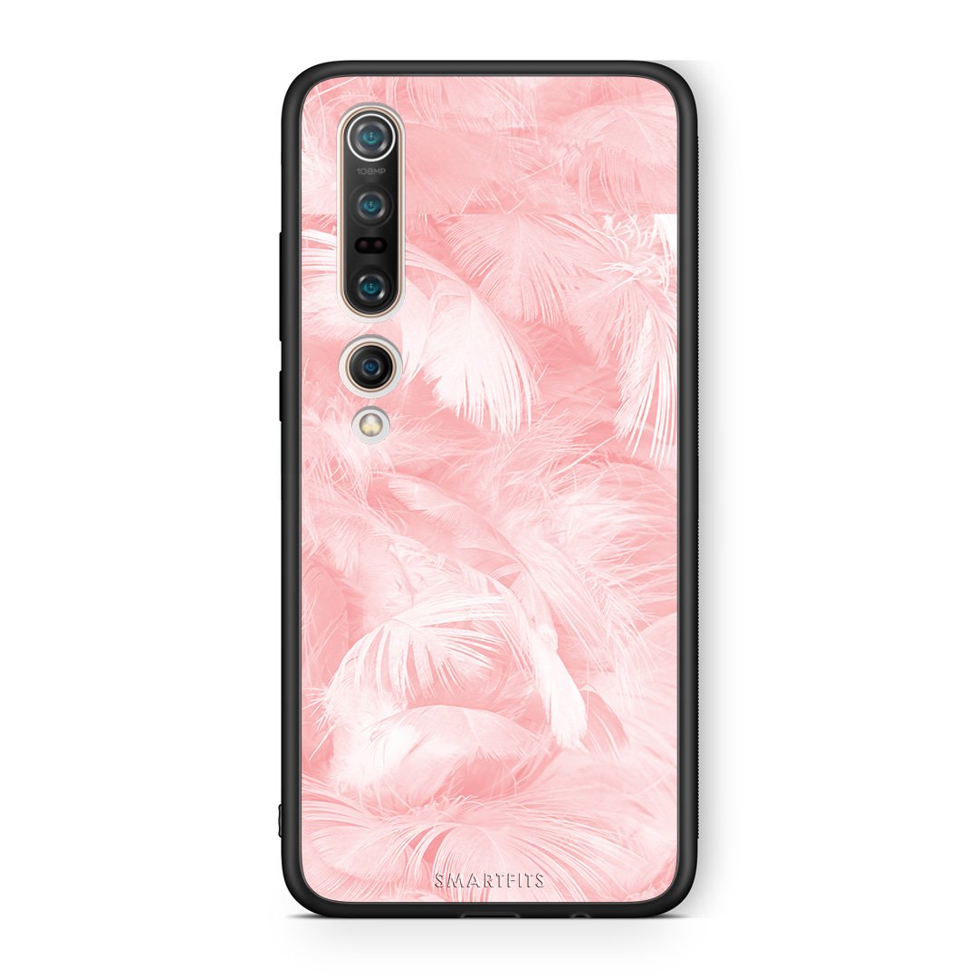 33 - Xiaomi Mi 10  Pink Feather Boho case, cover, bumper