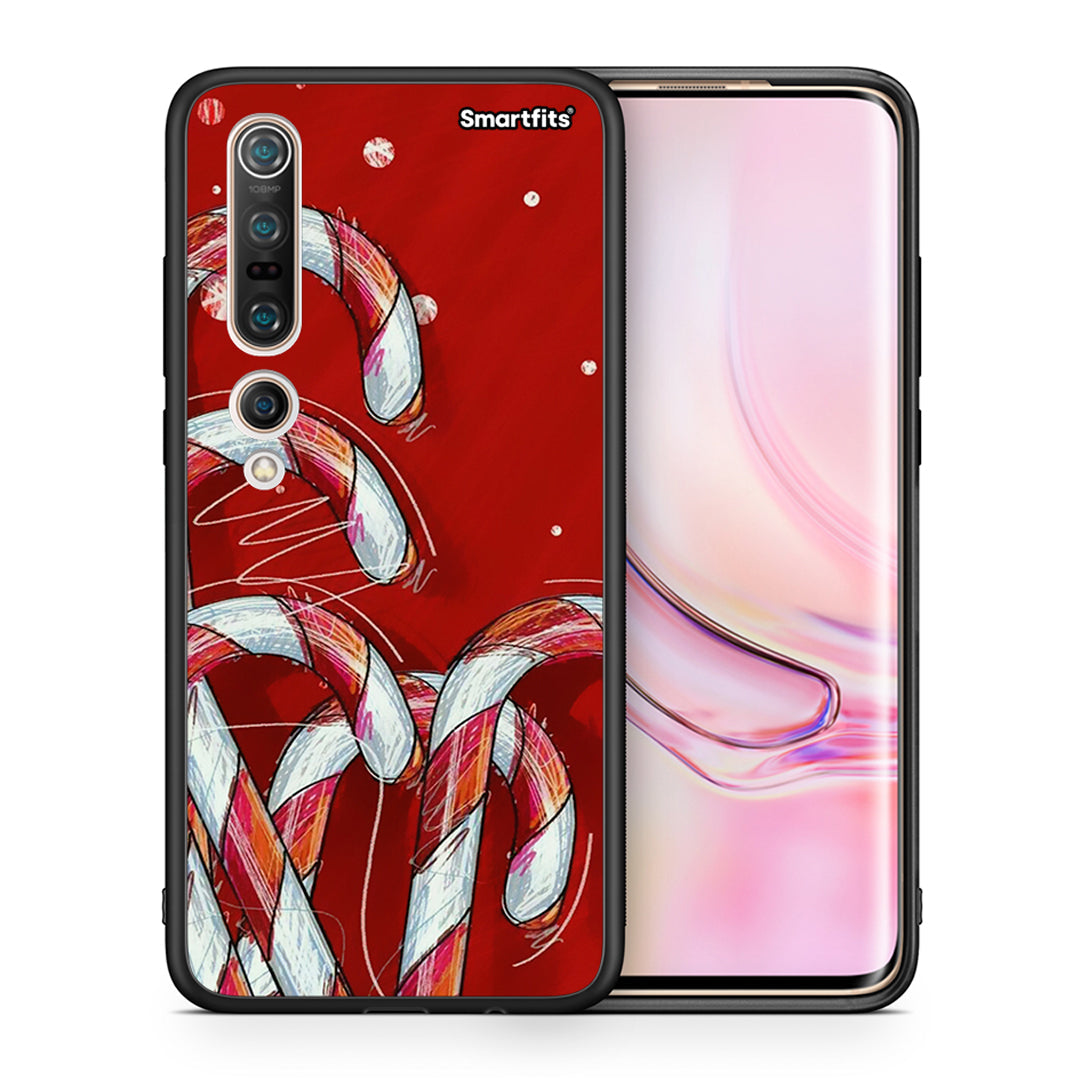 Θήκη Xiaomi Mi 10 Pro Candy Cane από τη Smartfits με σχέδιο στο πίσω μέρος και μαύρο περίβλημα | Xiaomi Mi 10 Pro Candy Cane case with colorful back and black bezels