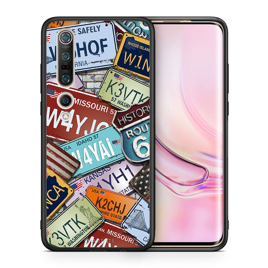 Θήκη Xiaomi Mi 10 Pro Car Plates από τη Smartfits με σχέδιο στο πίσω μέρος και μαύρο περίβλημα | Xiaomi Mi 10 Pro Car Plates case with colorful back and black bezels