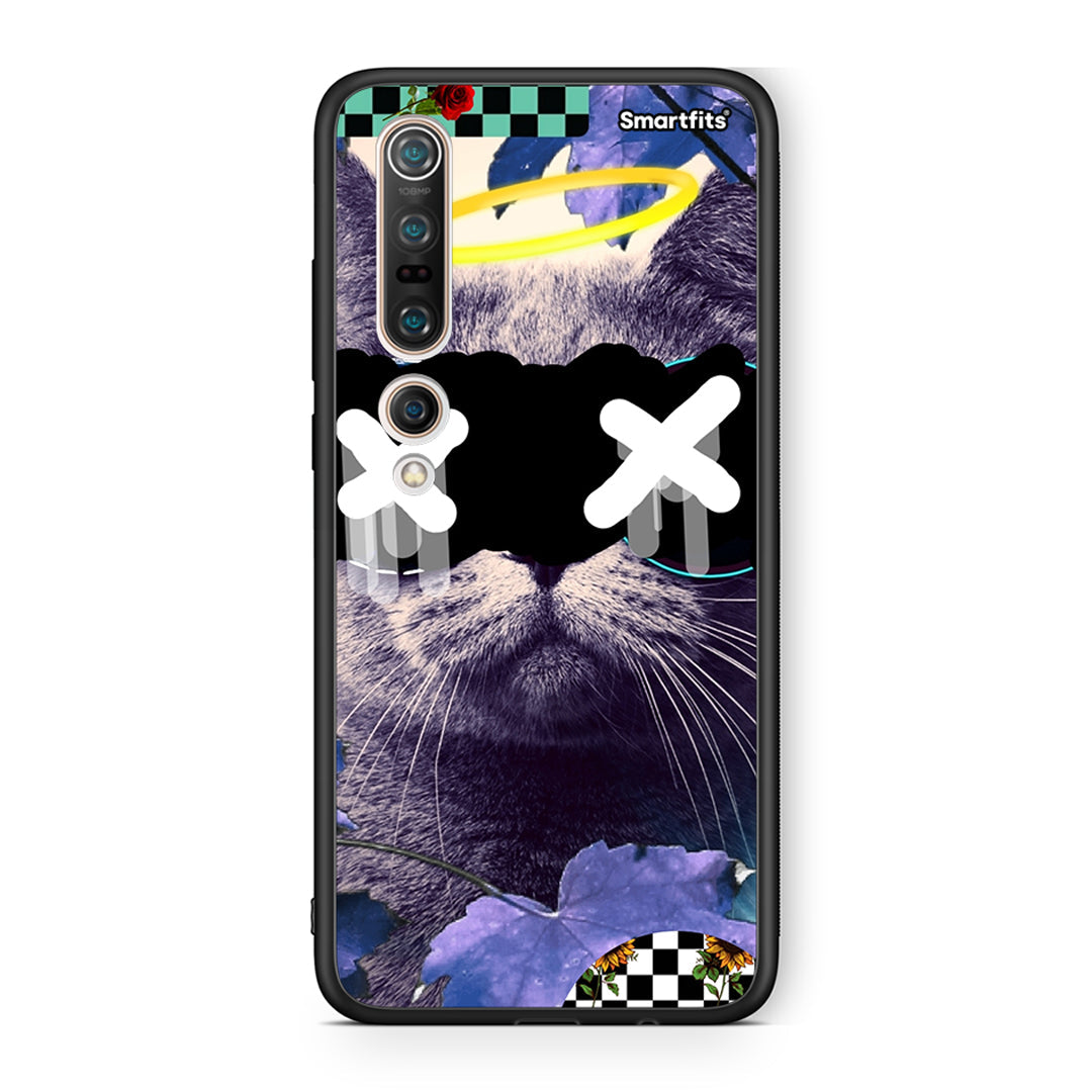 Xiaomi Mi 10 Pro Cat Collage θήκη από τη Smartfits με σχέδιο στο πίσω μέρος και μαύρο περίβλημα | Smartphone case with colorful back and black bezels by Smartfits