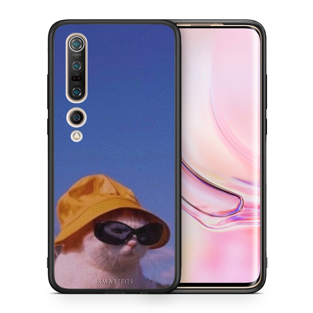 Θήκη Xiaomi Mi 10 Pro Cat Diva από τη Smartfits με σχέδιο στο πίσω μέρος και μαύρο περίβλημα | Xiaomi Mi 10 Pro Cat Diva case with colorful back and black bezels