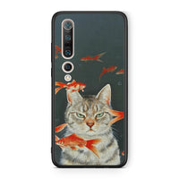 Thumbnail for Xiaomi Mi 10 Cat Goldfish θήκη από τη Smartfits με σχέδιο στο πίσω μέρος και μαύρο περίβλημα | Smartphone case with colorful back and black bezels by Smartfits