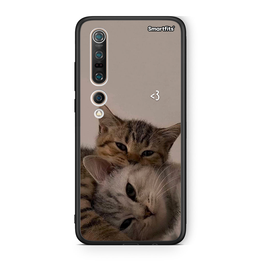 Xiaomi Mi 10 Pro Cats In Love Θήκη από τη Smartfits με σχέδιο στο πίσω μέρος και μαύρο περίβλημα | Smartphone case with colorful back and black bezels by Smartfits