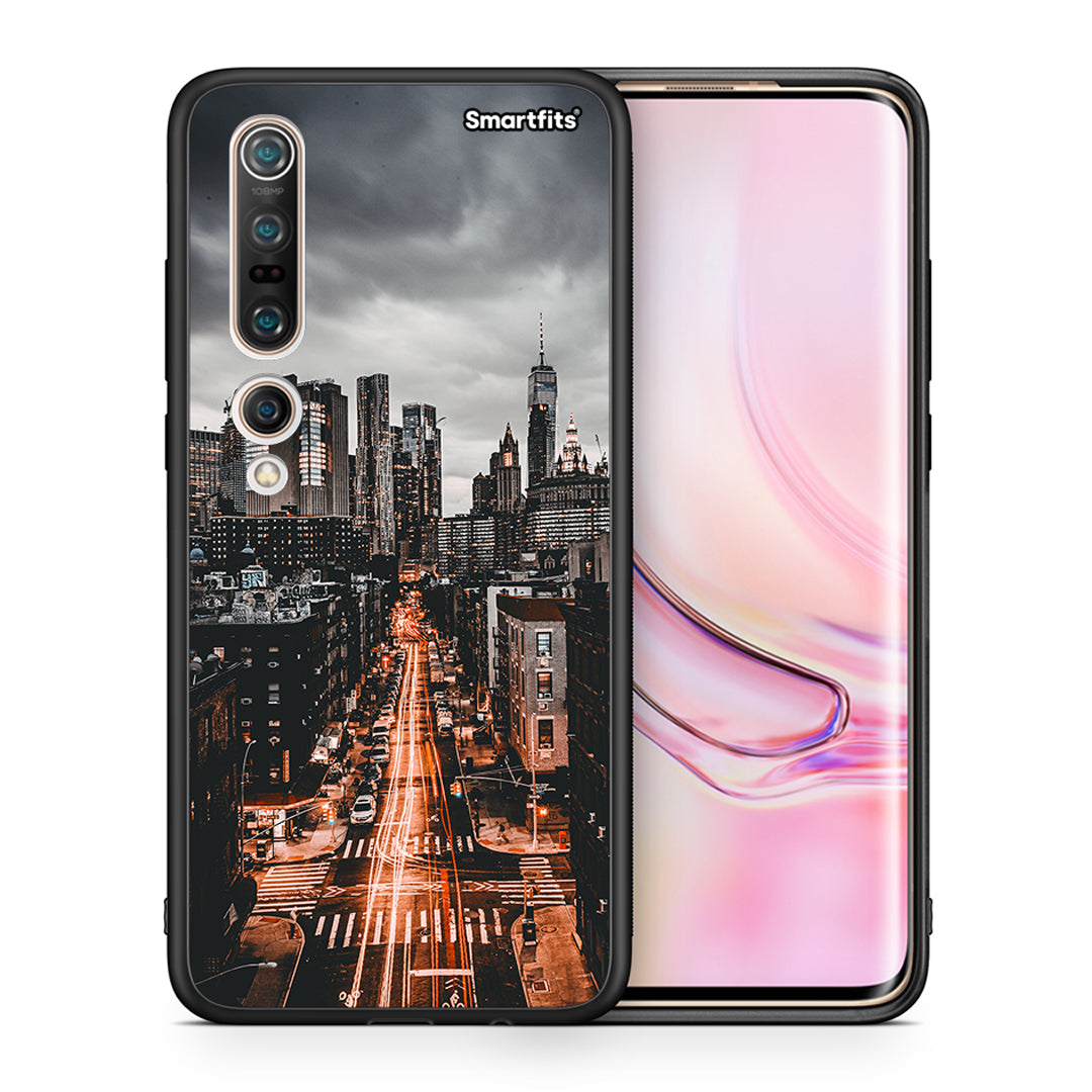 Θήκη Xiaomi Mi 10 Pro City Lights από τη Smartfits με σχέδιο στο πίσω μέρος και μαύρο περίβλημα | Xiaomi Mi 10 Pro City Lights case with colorful back and black bezels