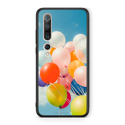 Xiaomi Mi 10 Colorful Balloons θήκη από τη Smartfits με σχέδιο στο πίσω μέρος και μαύρο περίβλημα | Smartphone case with colorful back and black bezels by Smartfits