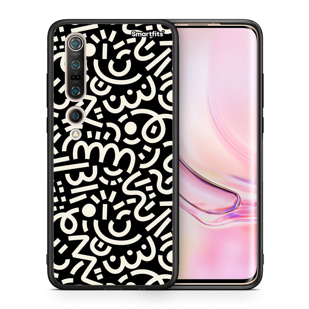Θήκη Xiaomi Mi 10 Doodle Art από τη Smartfits με σχέδιο στο πίσω μέρος και μαύρο περίβλημα | Xiaomi Mi 10 Doodle Art case with colorful back and black bezels