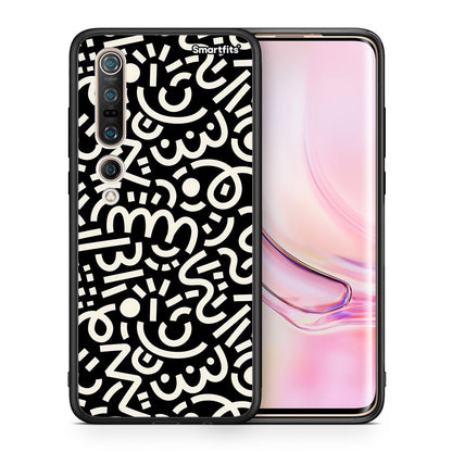 Θήκη Xiaomi Mi 10 Doodle Art από τη Smartfits με σχέδιο στο πίσω μέρος και μαύρο περίβλημα | Xiaomi Mi 10 Doodle Art case with colorful back and black bezels