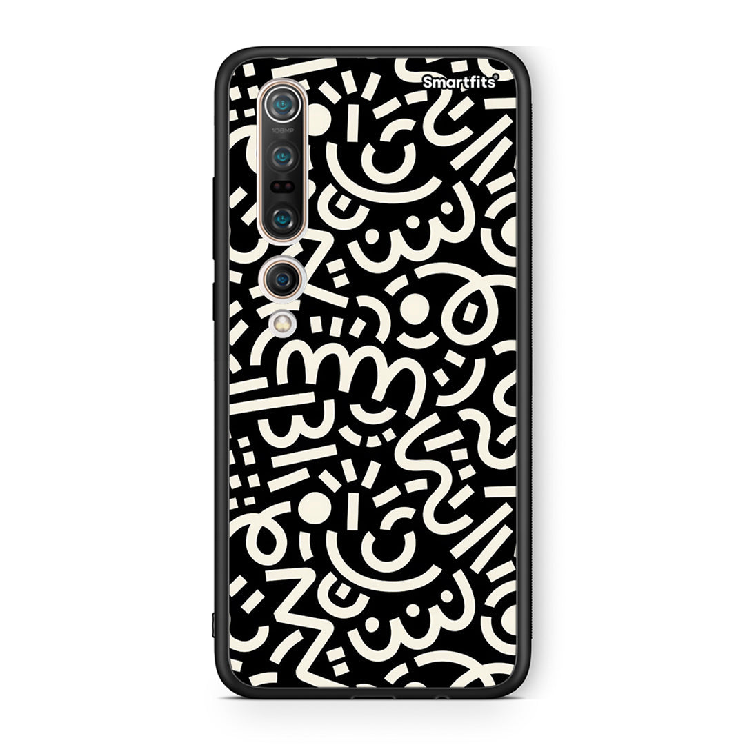 Xiaomi Mi 10 Doodle Art Θήκη από τη Smartfits με σχέδιο στο πίσω μέρος και μαύρο περίβλημα | Smartphone case with colorful back and black bezels by Smartfits