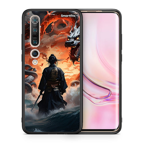 Θήκη Xiaomi Mi 10 Dragons Fight από τη Smartfits με σχέδιο στο πίσω μέρος και μαύρο περίβλημα | Xiaomi Mi 10 Dragons Fight case with colorful back and black bezels