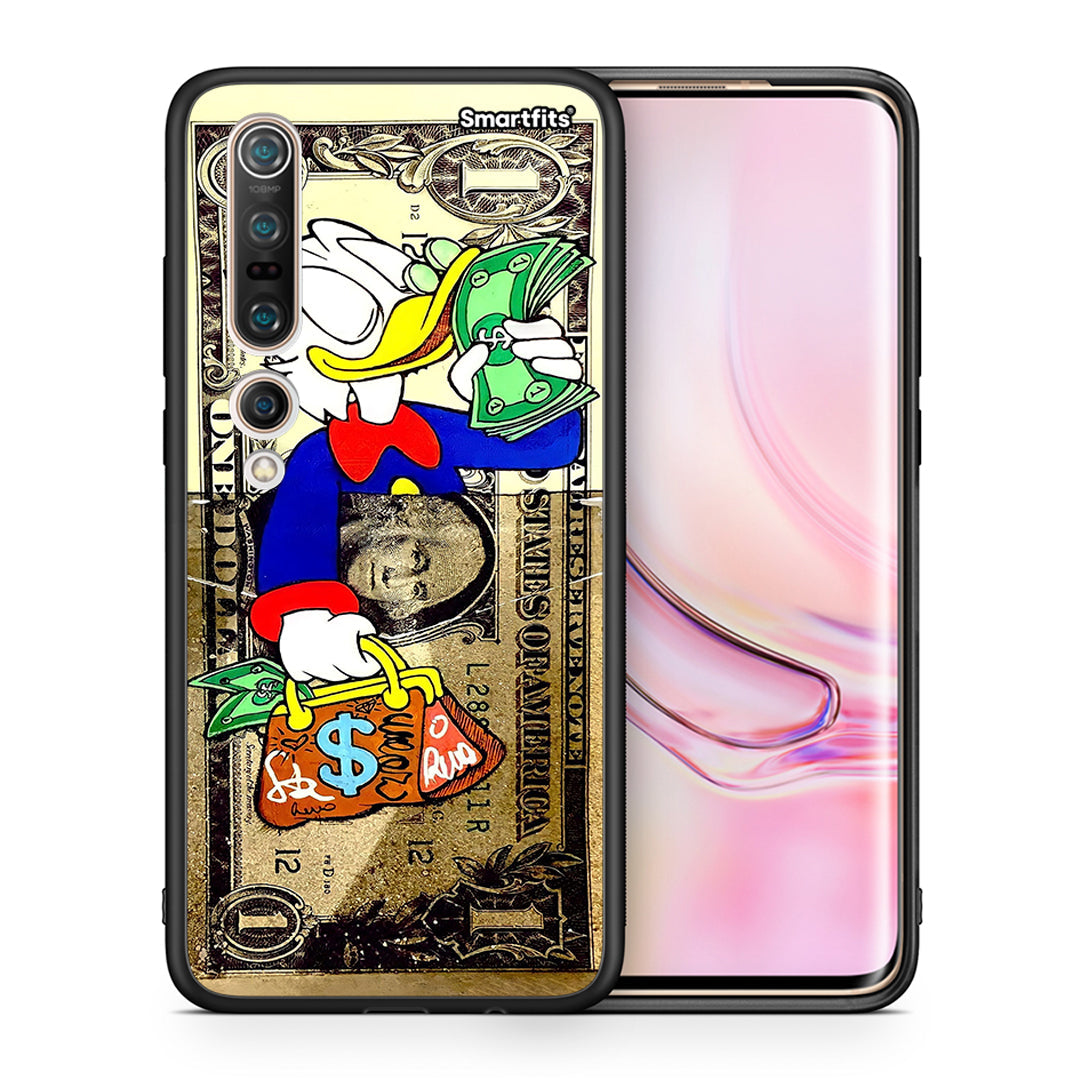 Θήκη Xiaomi Mi 10 Duck Money από τη Smartfits με σχέδιο στο πίσω μέρος και μαύρο περίβλημα | Xiaomi Mi 10 Duck Money case with colorful back and black bezels