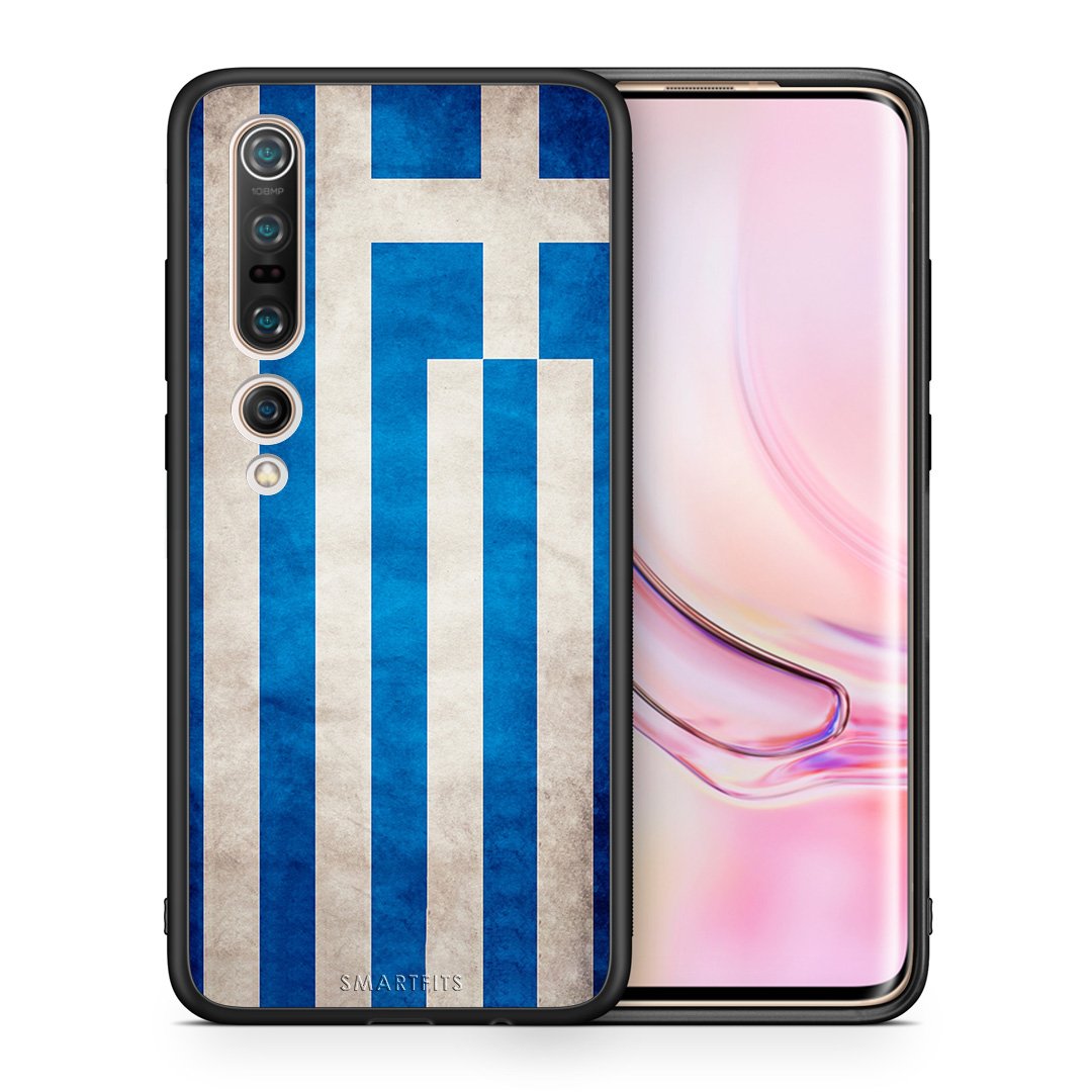 Θήκη Xiaomi Mi 10 Pro Greek Flag από τη Smartfits με σχέδιο στο πίσω μέρος και μαύρο περίβλημα | Xiaomi Mi 10 Pro Greek Flag case with colorful back and black bezels