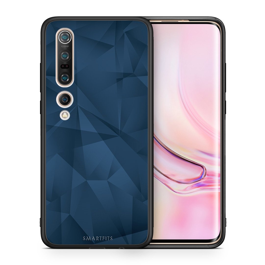 Θήκη Xiaomi Mi 10 Pro Blue Abstract Geometric από τη Smartfits με σχέδιο στο πίσω μέρος και μαύρο περίβλημα | Xiaomi Mi 10 Pro Blue Abstract Geometric case with colorful back and black bezels