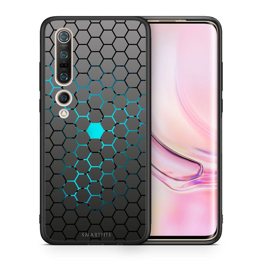 Θήκη Xiaomi Mi 10 Hexagonal Geometric από τη Smartfits με σχέδιο στο πίσω μέρος και μαύρο περίβλημα | Xiaomi Mi 10 Hexagonal Geometric case with colorful back and black bezels
