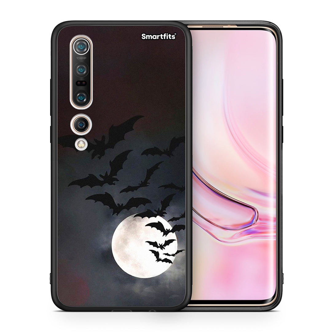 Θήκη Xiaomi Mi 10 Halloween Bat Night από τη Smartfits με σχέδιο στο πίσω μέρος και μαύρο περίβλημα | Xiaomi Mi 10 Halloween Bat Night case with colorful back and black bezels