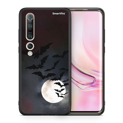 Θήκη Xiaomi Mi 10 Halloween Bat Night από τη Smartfits με σχέδιο στο πίσω μέρος και μαύρο περίβλημα | Xiaomi Mi 10 Halloween Bat Night case with colorful back and black bezels