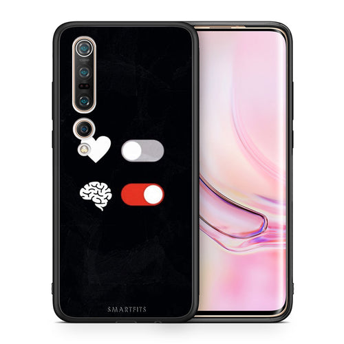 Θήκη Αγίου Βαλεντίνου Xiaomi Mi 10 Heart Vs Brain από τη Smartfits με σχέδιο στο πίσω μέρος και μαύρο περίβλημα | Xiaomi Mi 10 Heart Vs Brain case with colorful back and black bezels