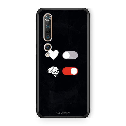 Xiaomi Mi 10 Heart Vs Brain Θήκη Αγίου Βαλεντίνου από τη Smartfits με σχέδιο στο πίσω μέρος και μαύρο περίβλημα | Smartphone case with colorful back and black bezels by Smartfits