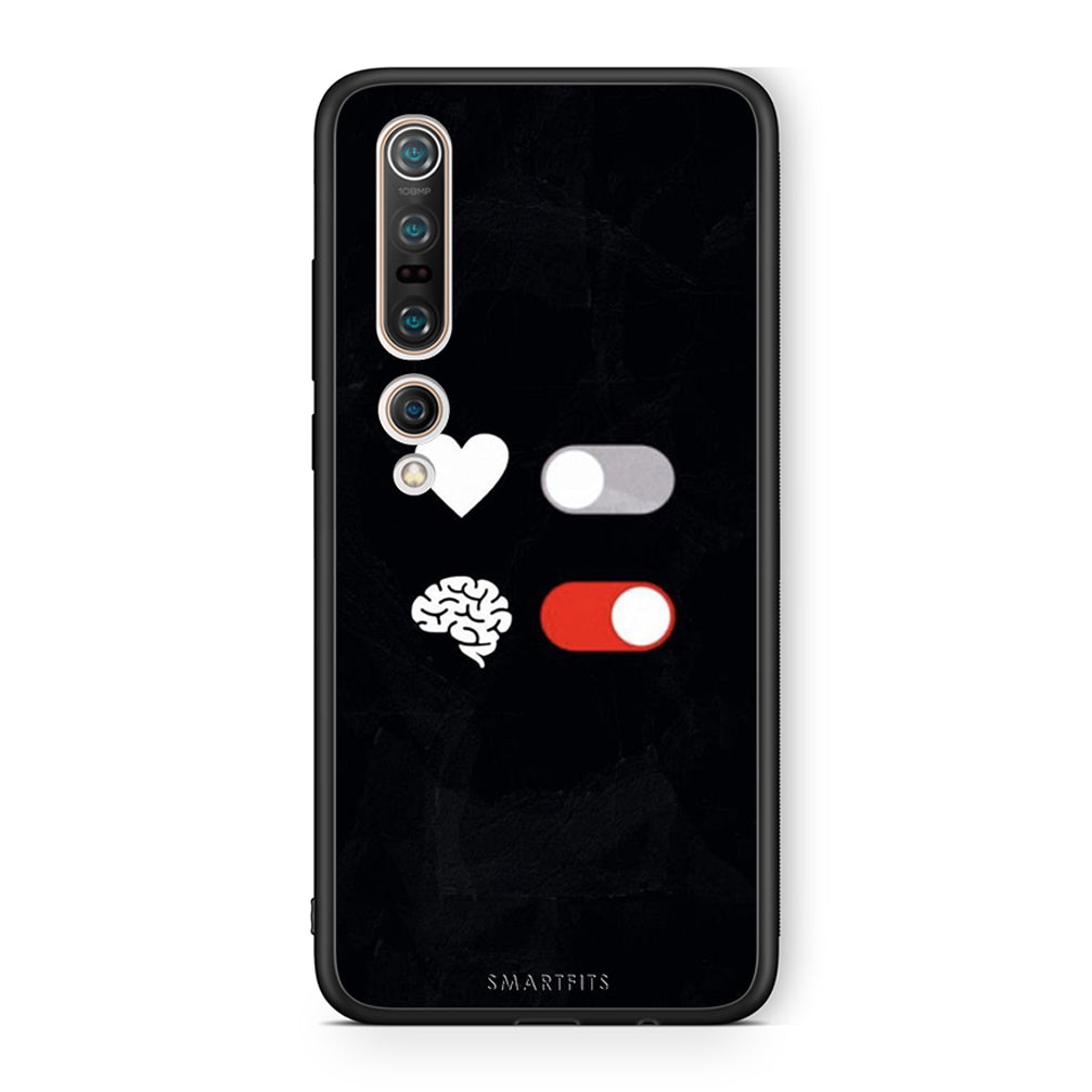 Xiaomi Mi 10 Heart Vs Brain Θήκη Αγίου Βαλεντίνου από τη Smartfits με σχέδιο στο πίσω μέρος και μαύρο περίβλημα | Smartphone case with colorful back and black bezels by Smartfits