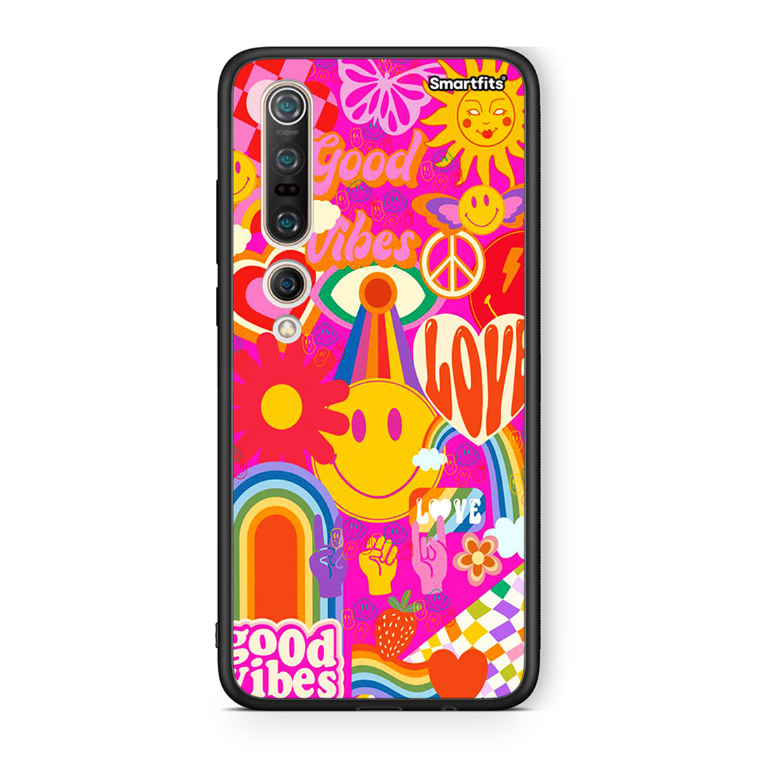 Xiaomi Mi 10 Hippie Love θήκη από τη Smartfits με σχέδιο στο πίσω μέρος και μαύρο περίβλημα | Smartphone case with colorful back and black bezels by Smartfits