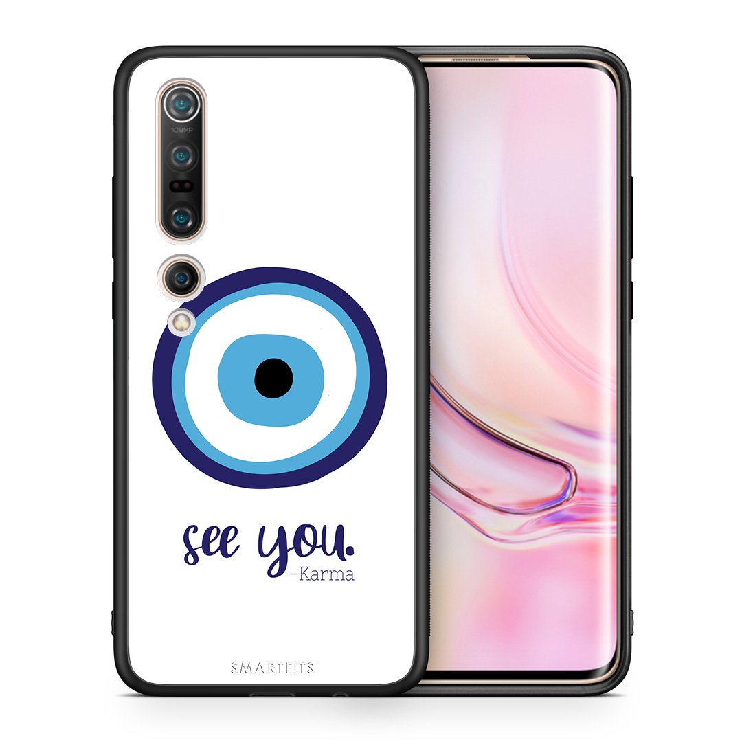 Θήκη Xiaomi Mi 10 Pro Karma Says από τη Smartfits με σχέδιο στο πίσω μέρος και μαύρο περίβλημα | Xiaomi Mi 10 Pro Karma Says case with colorful back and black bezels