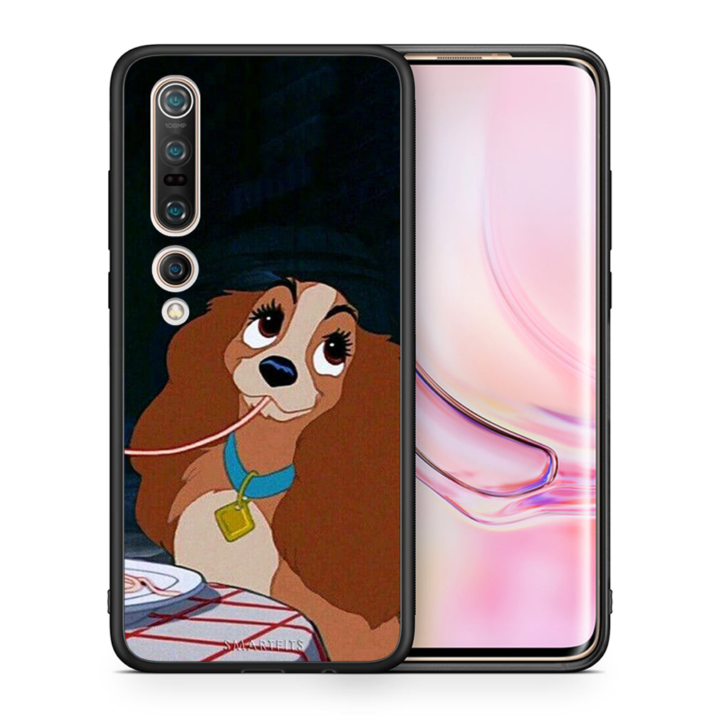 Θήκη Αγίου Βαλεντίνου Xiaomi Mi 10 Pro Lady And Tramp 2 από τη Smartfits με σχέδιο στο πίσω μέρος και μαύρο περίβλημα | Xiaomi Mi 10 Pro Lady And Tramp 2 case with colorful back and black bezels